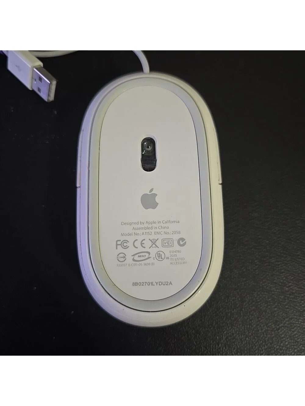 Apple A1152 Mighty Mouse Wired USB Scroll Ball Mouse for Mac/PC